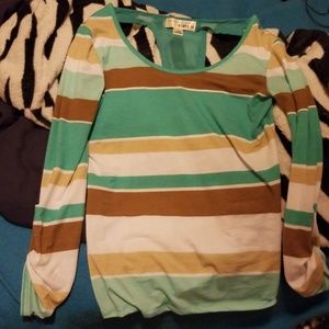 A women's soft, multi color top.